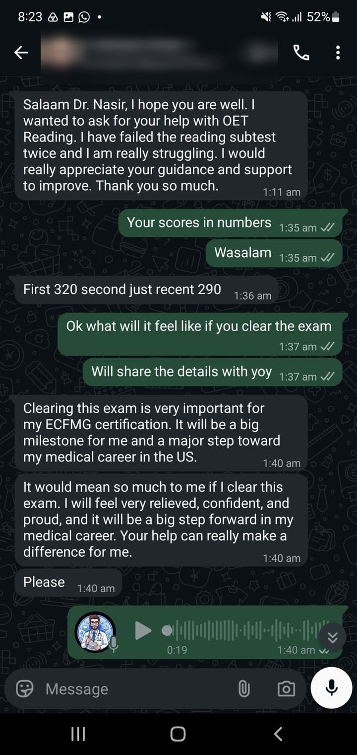 Story 06, before: the student's first message asking for help